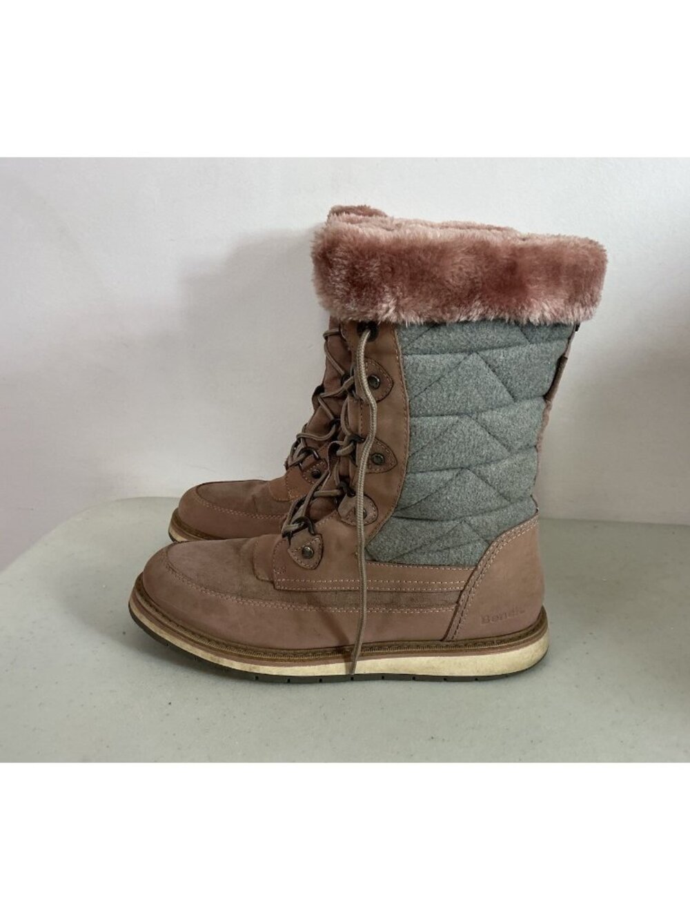 Pink Winter Snow Boots Lace up Womens 41